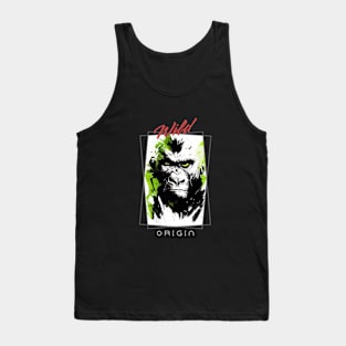 Gorilla Ape Wild Nature Free Spirit Art Brush Painting Tank Top